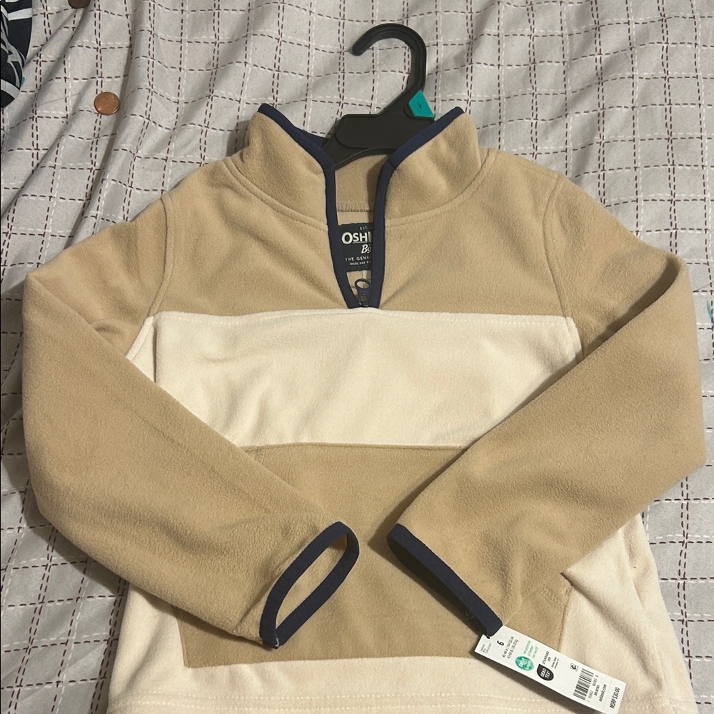 OshKosh B'gosh Beige and White Cowl Neck Sweater